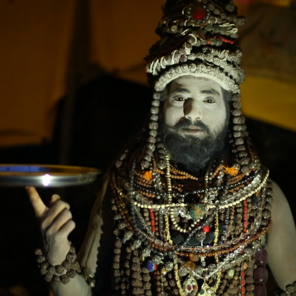 rudraksh baba with plate